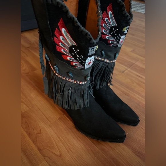 Dan Post Thunderbird Fringe Western Boots - Picture 3 of 7
